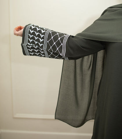 Hunter Green Kuffiyeh Abaya