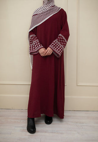 Maroon Kuffiyeh Abaya