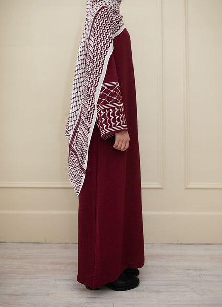 Maroon Kuffiyeh Abaya