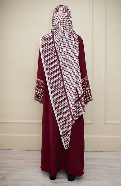 Maroon Kuffiyeh Abaya
