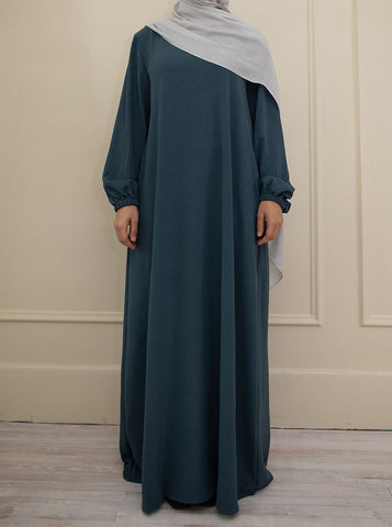 Teal Blue Cuffed Abaya