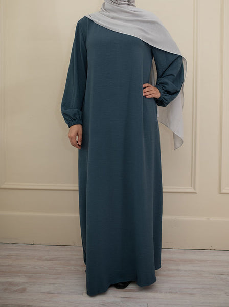 Teal Blue Cuffed Abaya