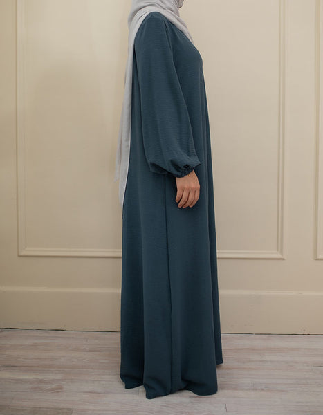 Teal Blue Cuffed Abaya