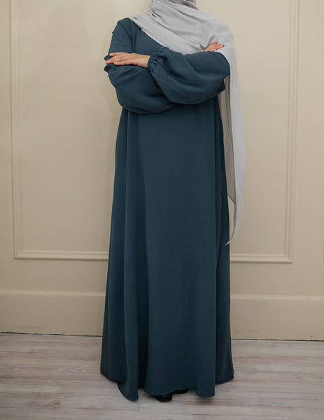 Teal Blue Cuffed Abaya