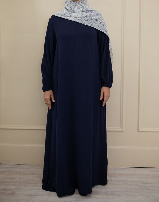 Navy Blue Cuffed Abaya