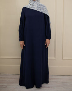 Navy Blue Cuffed Abaya