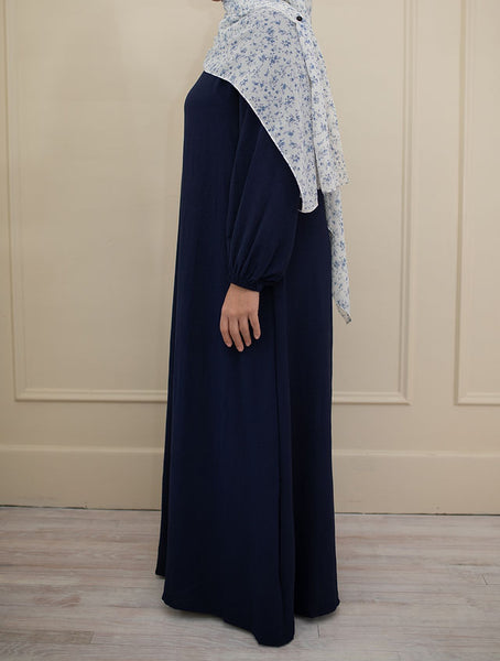 Navy Blue Cuffed Abaya