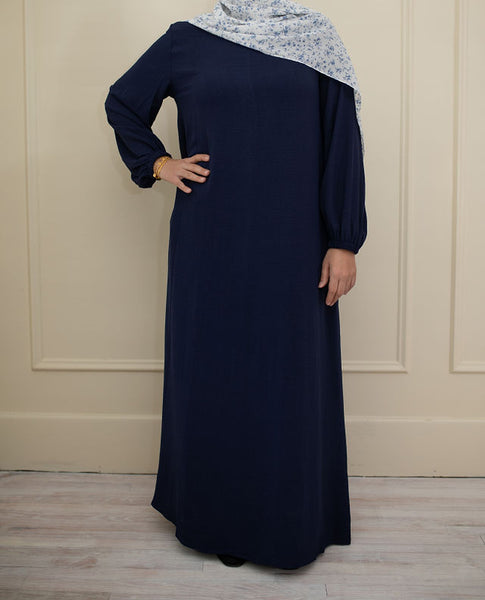 Navy Blue Cuffed Abaya