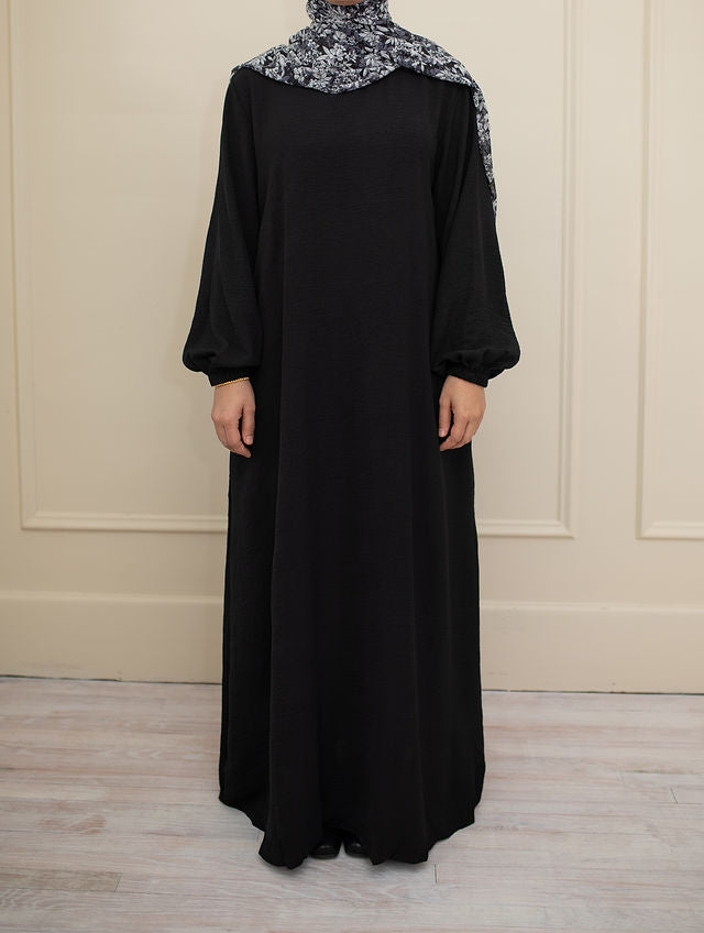 Black Cuffed Abaya