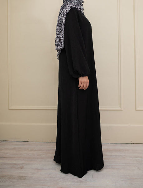 Black Cuffed Abaya