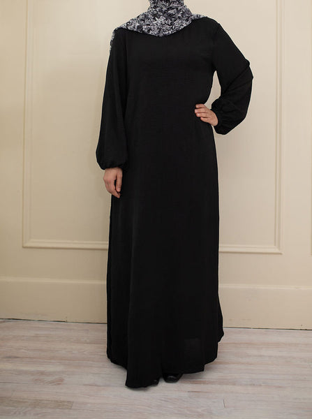Black Cuffed Abaya
