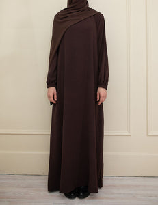 Dark Brown Cuffed Abaya