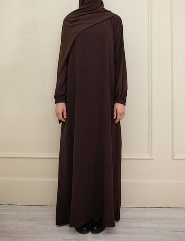 Dark Brown Cuffed Abaya