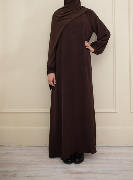 Dark Brown Cuffed Abaya