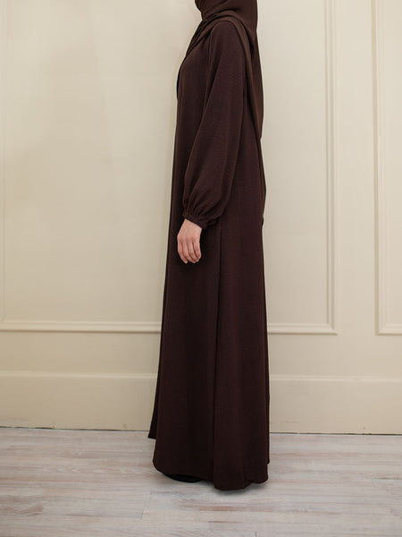 Dark Brown Cuffed Abaya