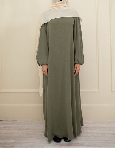 Olive Green Cuffed Abaya